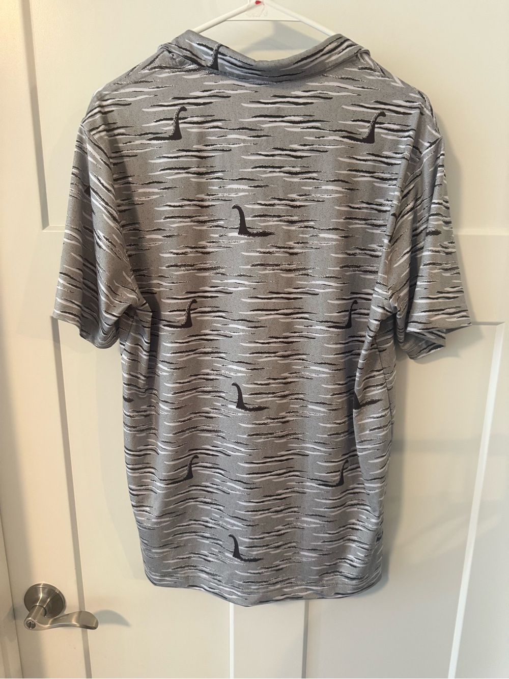 Waggle Men's Grey Patterned Polo Shirt size M - Picture 2 of 3